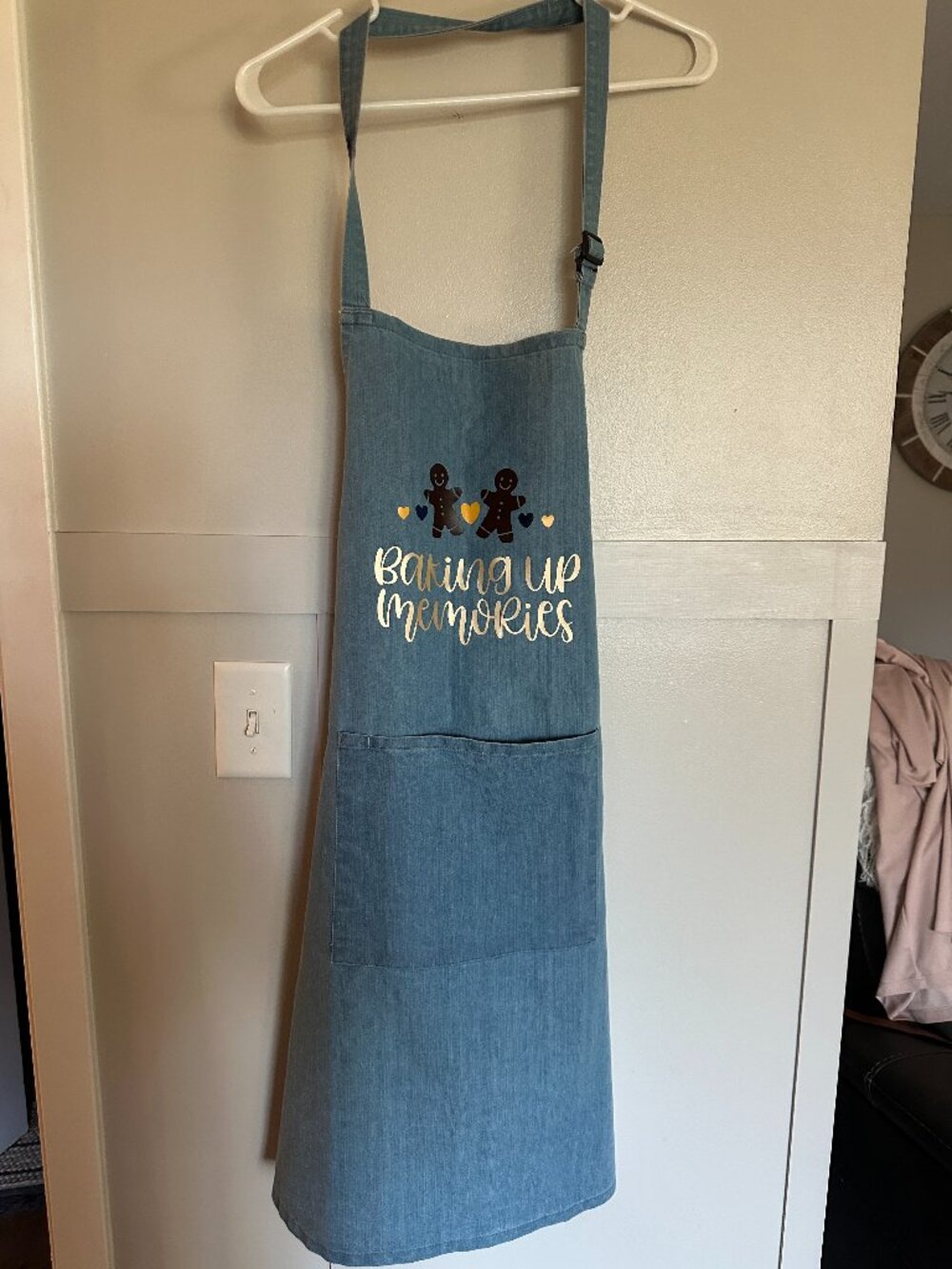 "Baking Up Memories" Denim Holiday Kitchen Apron NWT